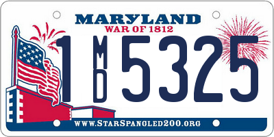 MD license plate 1MD5325
