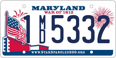 MD license plate 1MD5332