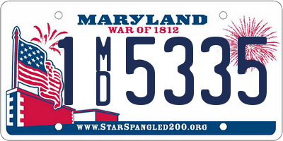 MD license plate 1MD5335