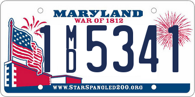 MD license plate 1MD5341