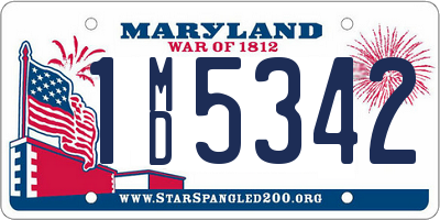 MD license plate 1MD5342