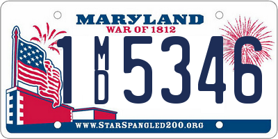 MD license plate 1MD5346