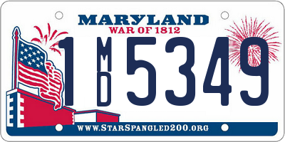 MD license plate 1MD5349