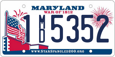 MD license plate 1MD5352