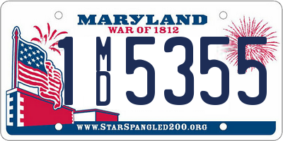 MD license plate 1MD5355