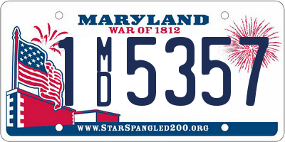 MD license plate 1MD5357