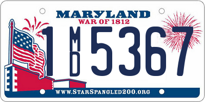 MD license plate 1MD5367