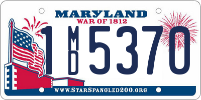 MD license plate 1MD5370