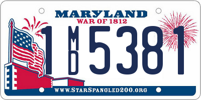 MD license plate 1MD5381