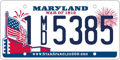 MD license plate 1MD5385