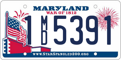 MD license plate 1MD5391