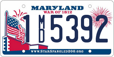 MD license plate 1MD5392