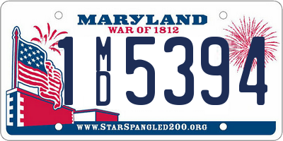 MD license plate 1MD5394