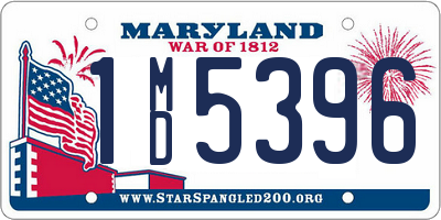 MD license plate 1MD5396