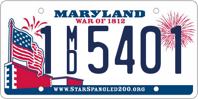 MD license plate 1MD5401