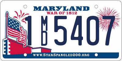 MD license plate 1MD5407