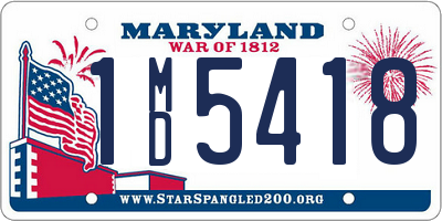 MD license plate 1MD5418