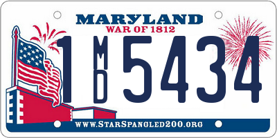 MD license plate 1MD5434