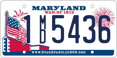 MD license plate 1MD5436