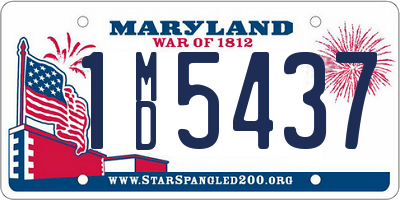 MD license plate 1MD5437
