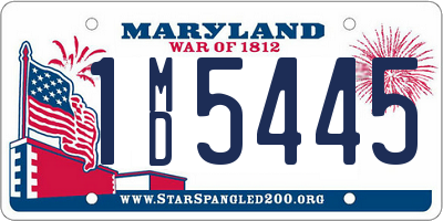 MD license plate 1MD5445