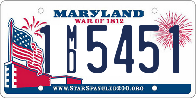 MD license plate 1MD5451