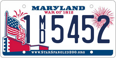 MD license plate 1MD5452