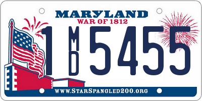 MD license plate 1MD5455