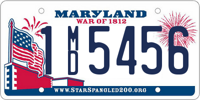 MD license plate 1MD5456