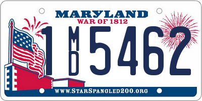 MD license plate 1MD5462