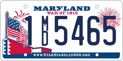 MD license plate 1MD5465