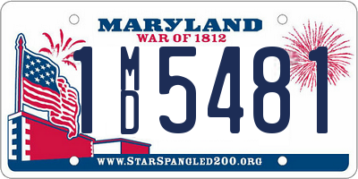 MD license plate 1MD5481