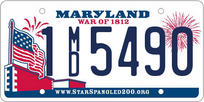 MD license plate 1MD5490