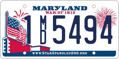 MD license plate 1MD5494