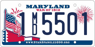 MD license plate 1MD5501