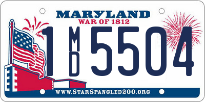 MD license plate 1MD5504