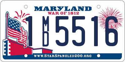 MD license plate 1MD5516