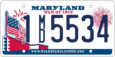 MD license plate 1MD5534