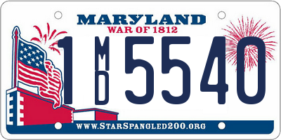 MD license plate 1MD5540