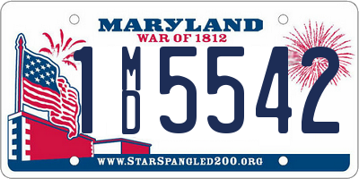 MD license plate 1MD5542