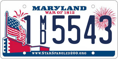 MD license plate 1MD5543