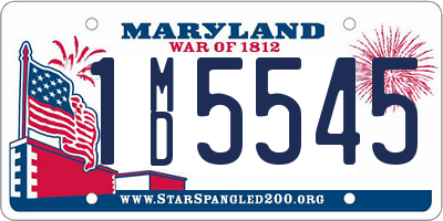 MD license plate 1MD5545