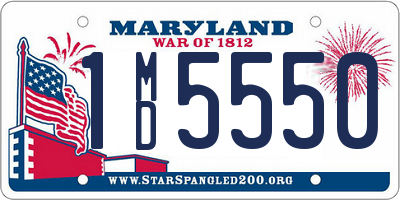 MD license plate 1MD5550