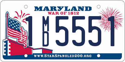 MD license plate 1MD5551