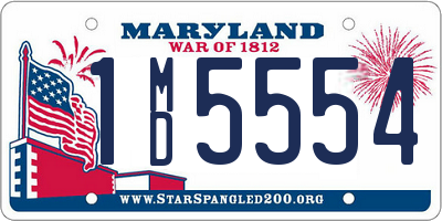 MD license plate 1MD5554