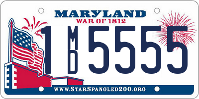 MD license plate 1MD5555