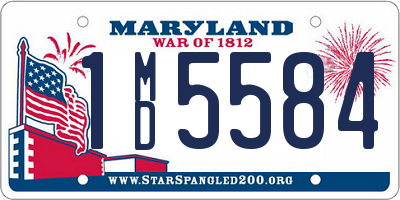 MD license plate 1MD5584