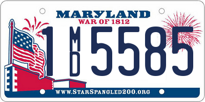 MD license plate 1MD5585