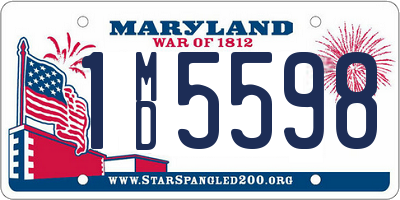 MD license plate 1MD5598