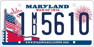 MD license plate 1MD5610